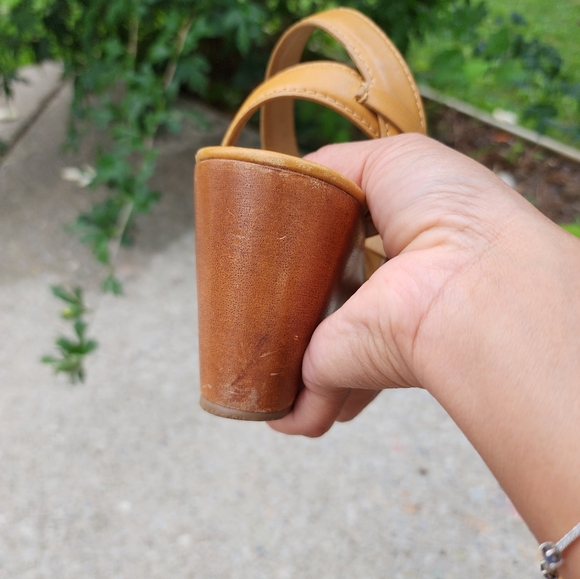 Tory BurchTory Burch Brown Leather Almita Wedge Sandals size 6 1/2 - Picture 8 of 11